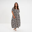 Robe longue fluide manches 3/4 blanc femme grande taille