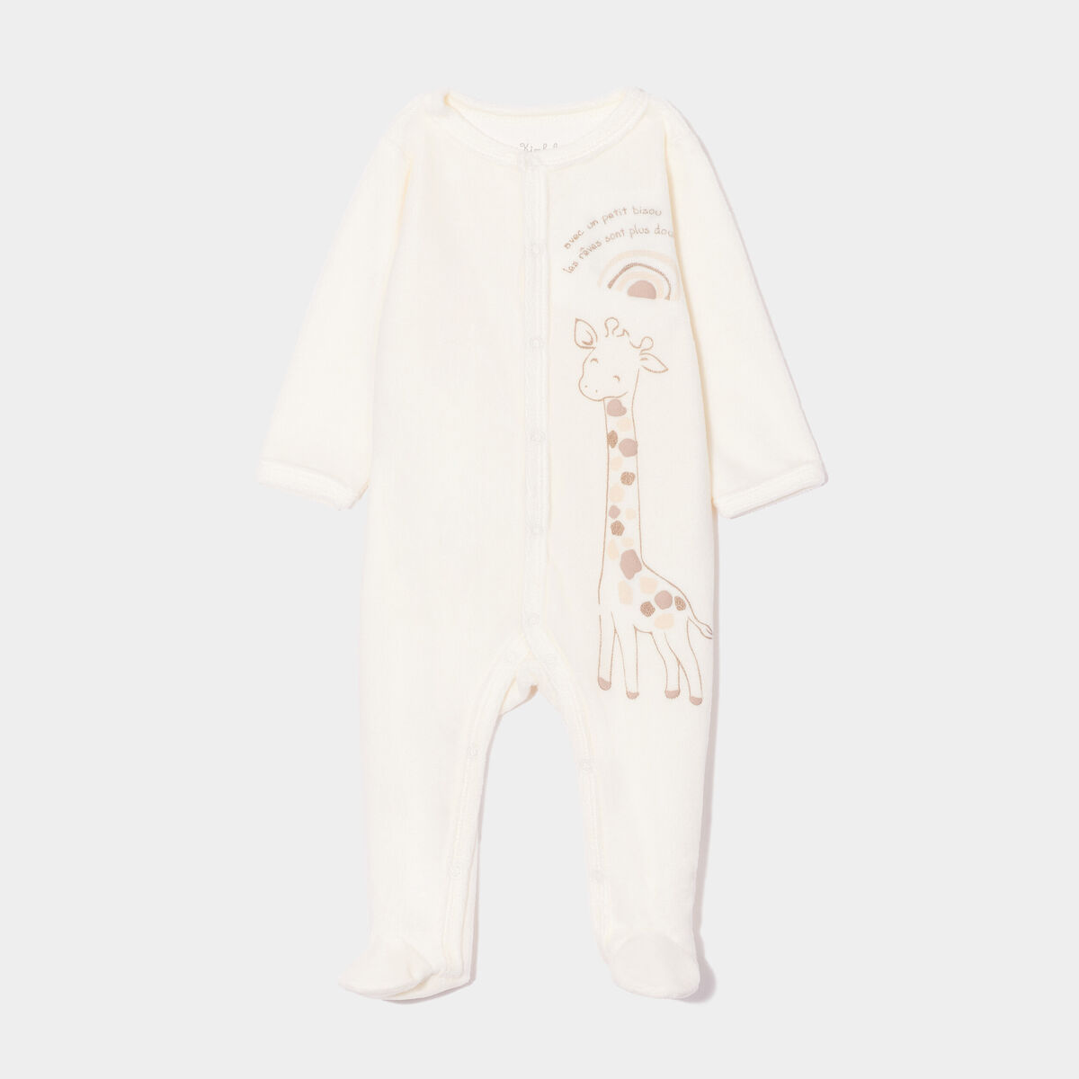 Dors-bien manches longues boutonn&eacute; blanc b&eacute;b&eacute;