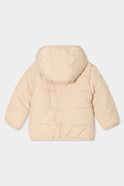 Doudoune doublure polaire &agrave; capuche marron clair b&eacute;b&eacute; gar&ccedil;on