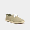 Derbies en toile &agrave; lacets vert kaki femme