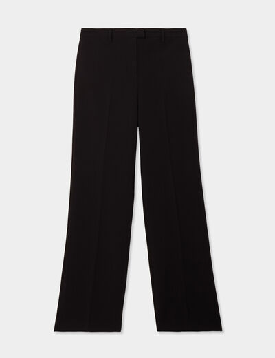 Pantalon large fluide avec pinces noir femme