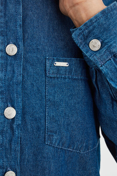 Chemise droite en jean coton Creeks denim double stone femme