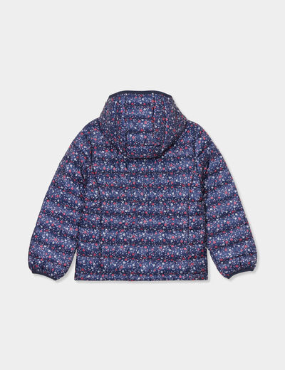 Doudoune légère zippée à capuche bleu marine fille