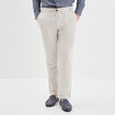 Pantalon chino droit lin m&eacute;lang&eacute; gris clair homme