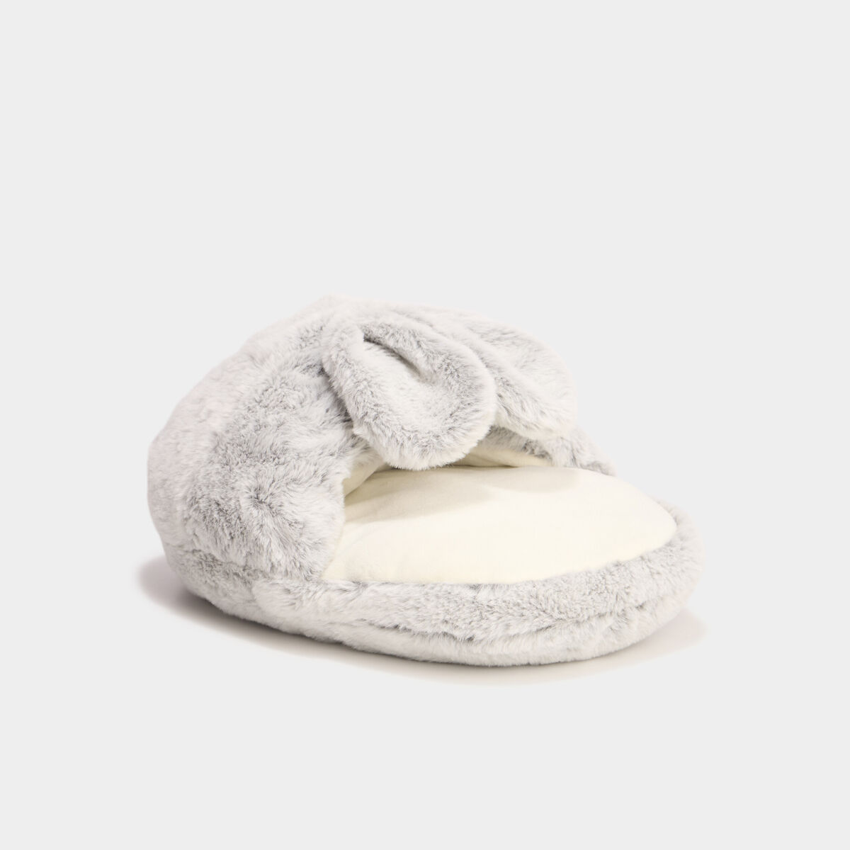 Mono chausson fausse fourrure gris femme