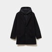 Manteau mi-long 3 en 1 &agrave; capuche noir homme