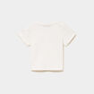 T-shirt col tunisien manches courtes blanc b&eacute;b&eacute; gar&ccedil;on