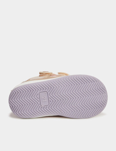 Baskets montantes à scratchs sable bébé fille