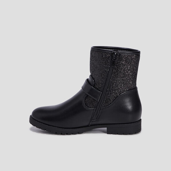 Bottines à paillettes noir fille