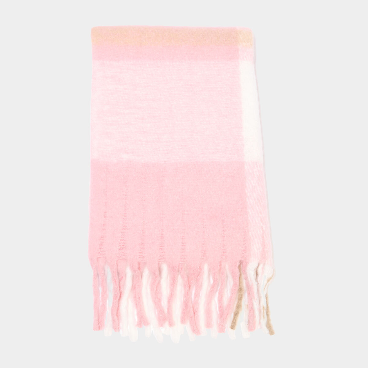 &Eacute;charpe &agrave; franges rose clair femme