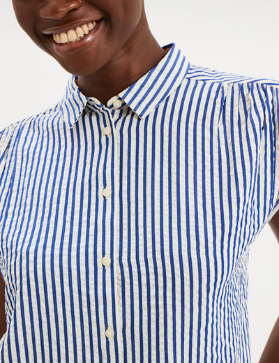 Chemise sans manches bleu femme