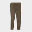 Pantalon suédine slim taille élastiquée vert kaki femme