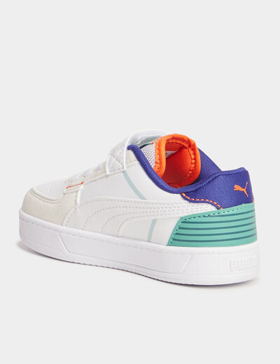 Tennis basses à scratchs Puma Cavenbett blanc bébé garçon