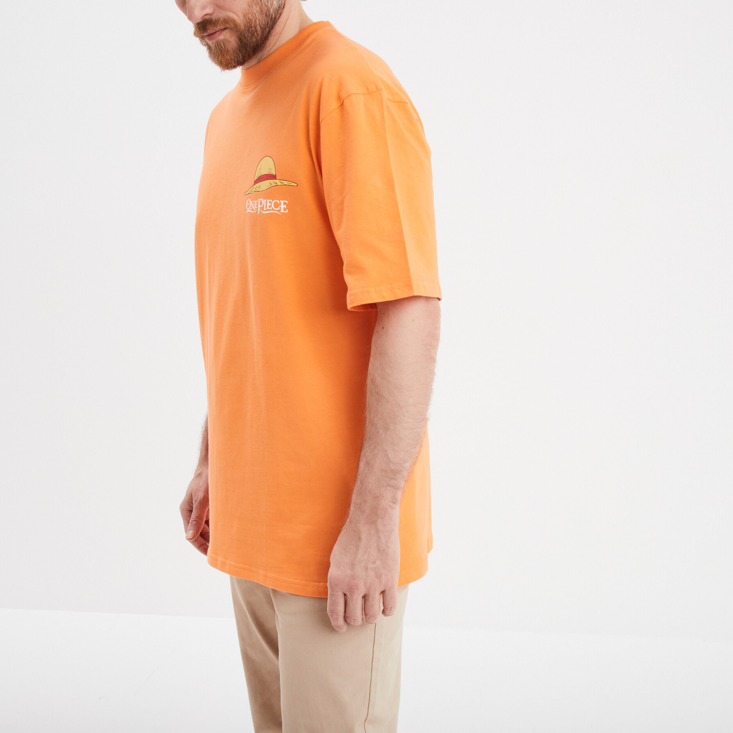 T-shirt manches courtes coton One Piece orange foncé homme