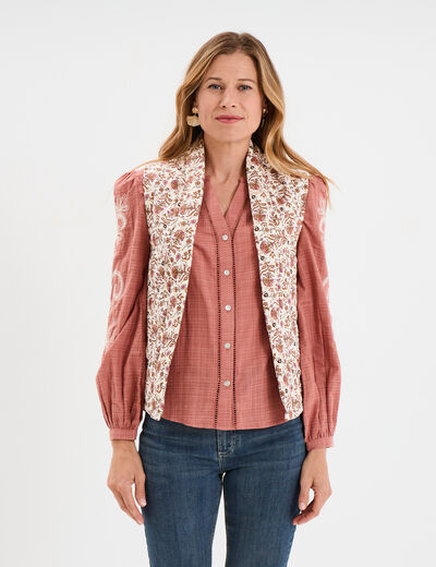 Veste matelassée sans manches blanc femme