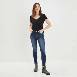 T-shirt à manches courtes noir femme