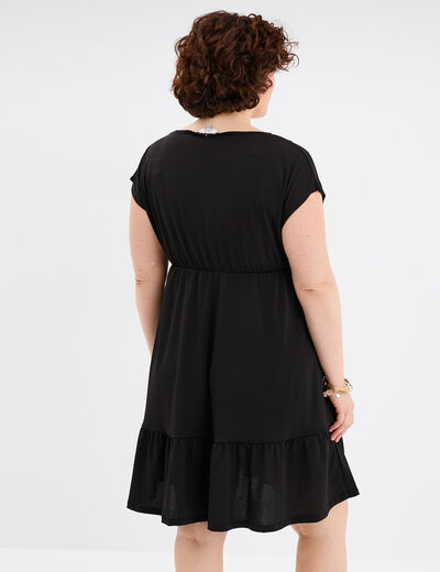 Robe patineuse à volants noir femme grande taille
