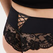 Shorty microfibre avec dentelle noir femme