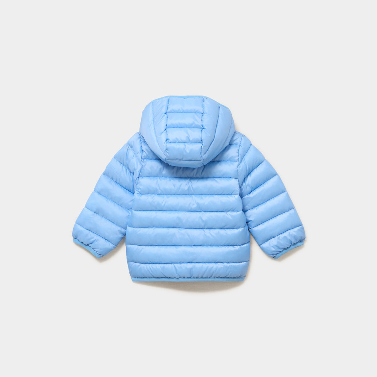 Doudoune zipp&eacute;e &agrave; capuche imperm&eacute;able bleu pastel b&eacute;b&eacute; gar&ccedil;on
