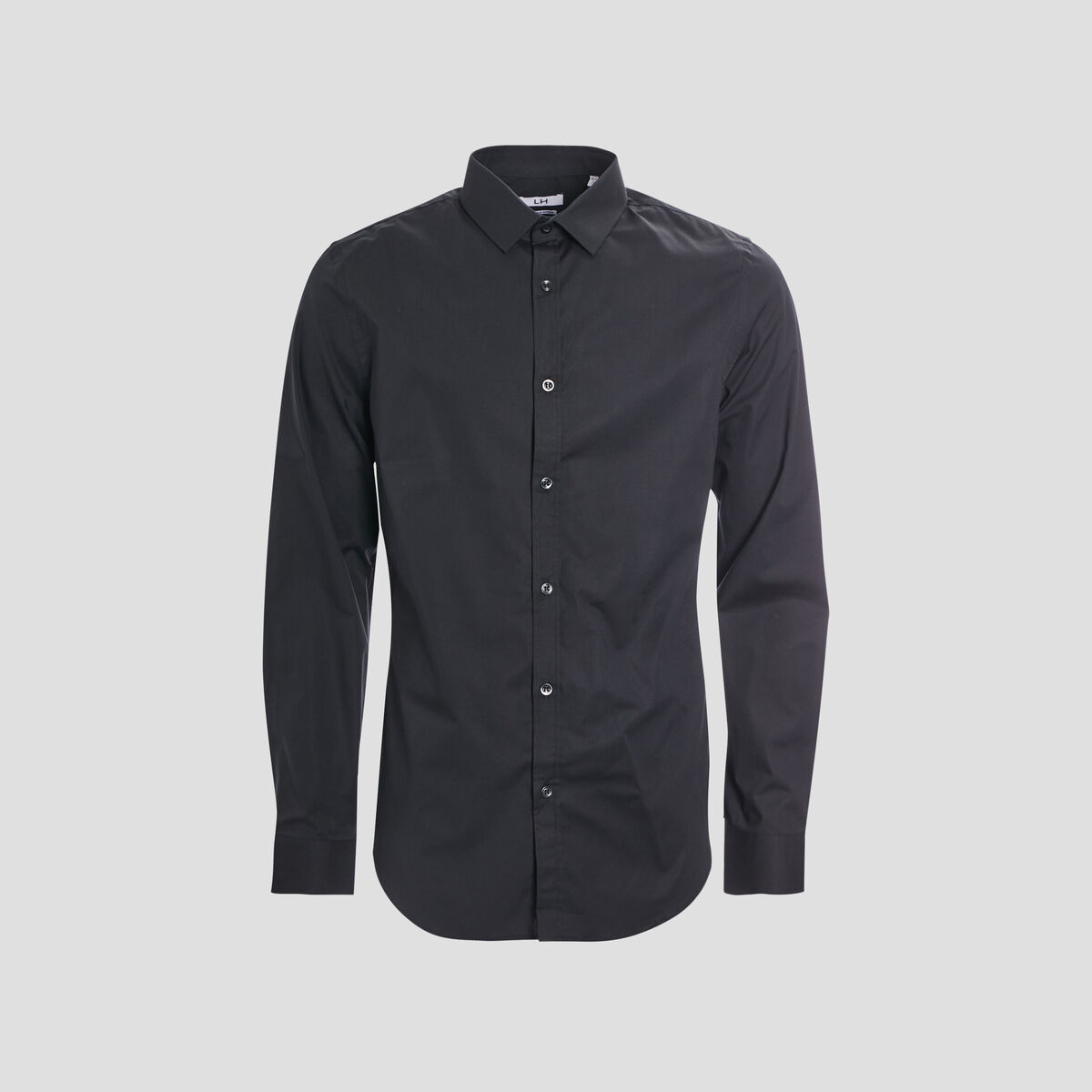 Chemise stretch manches longues noir homme