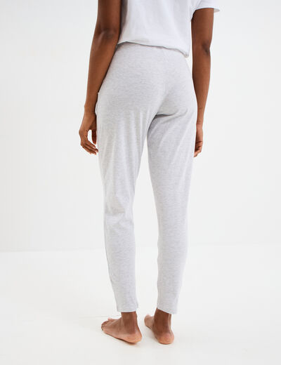 Pantalon de pyjama ajusté gris clair femme
