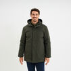 Parka mi-longue &agrave; capuche vert kaki homme