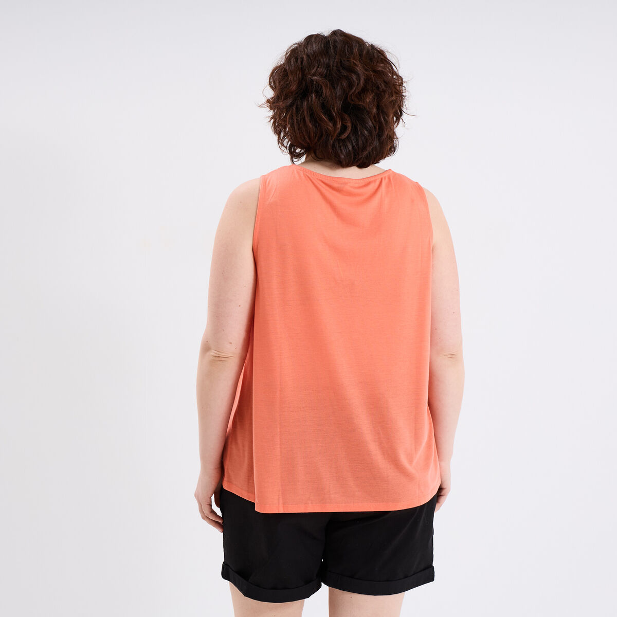 Débardeur sans manches rose corail femme grande taille