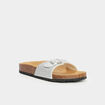 Mules gris argent femme