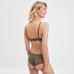 Soutien-gorge push up micro dentelle vert kaki femme