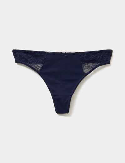 String coton majoritaire bleu marine femme