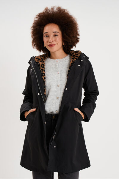 Parka 3-en-1 avec capuche amovible noir femme