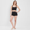 Bas de pyjama short côtelé noir femme