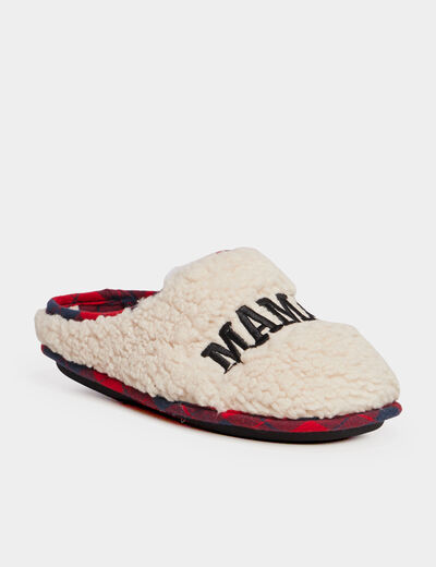 Chaussons mules Noël sable femme