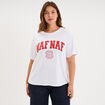 T-shirt loose logo NAF NAF floqu&eacute; blanc femme grande taille
