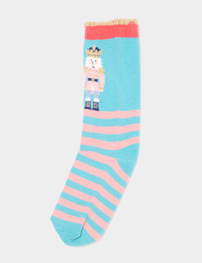 Lot 5 paires chaussettes orange corail fille