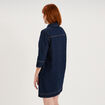 Robe courte en denim manches 3/4 denim brut femme