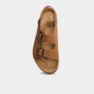 Sandales plates avec boucles marron cognac homme