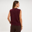 Pull sans manches col rond violet fonc&eacute; femme