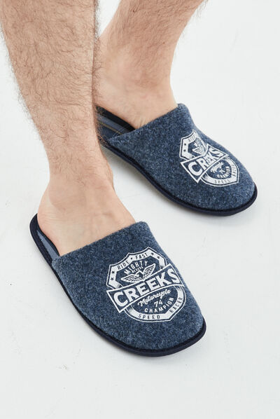Chaussons mules Creeks bleu homme