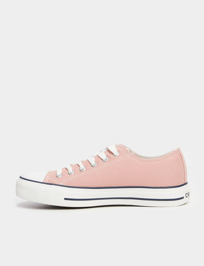 Tennis en toile à lacets Creeks rose clair femme