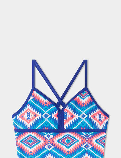 Maillot de bain une pièce bleu fille