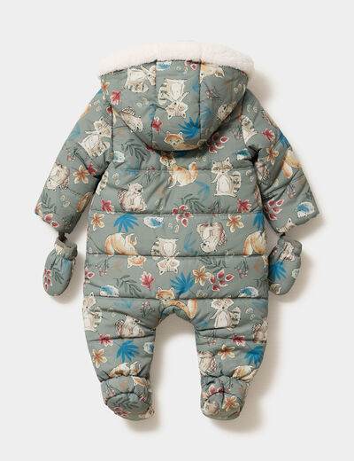 Combinaison pilote &agrave; capuche Creeks bleu gris b&eacute;b&eacute; gar&ccedil;on