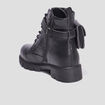 Bottines crantées avec pochettes noir fille
