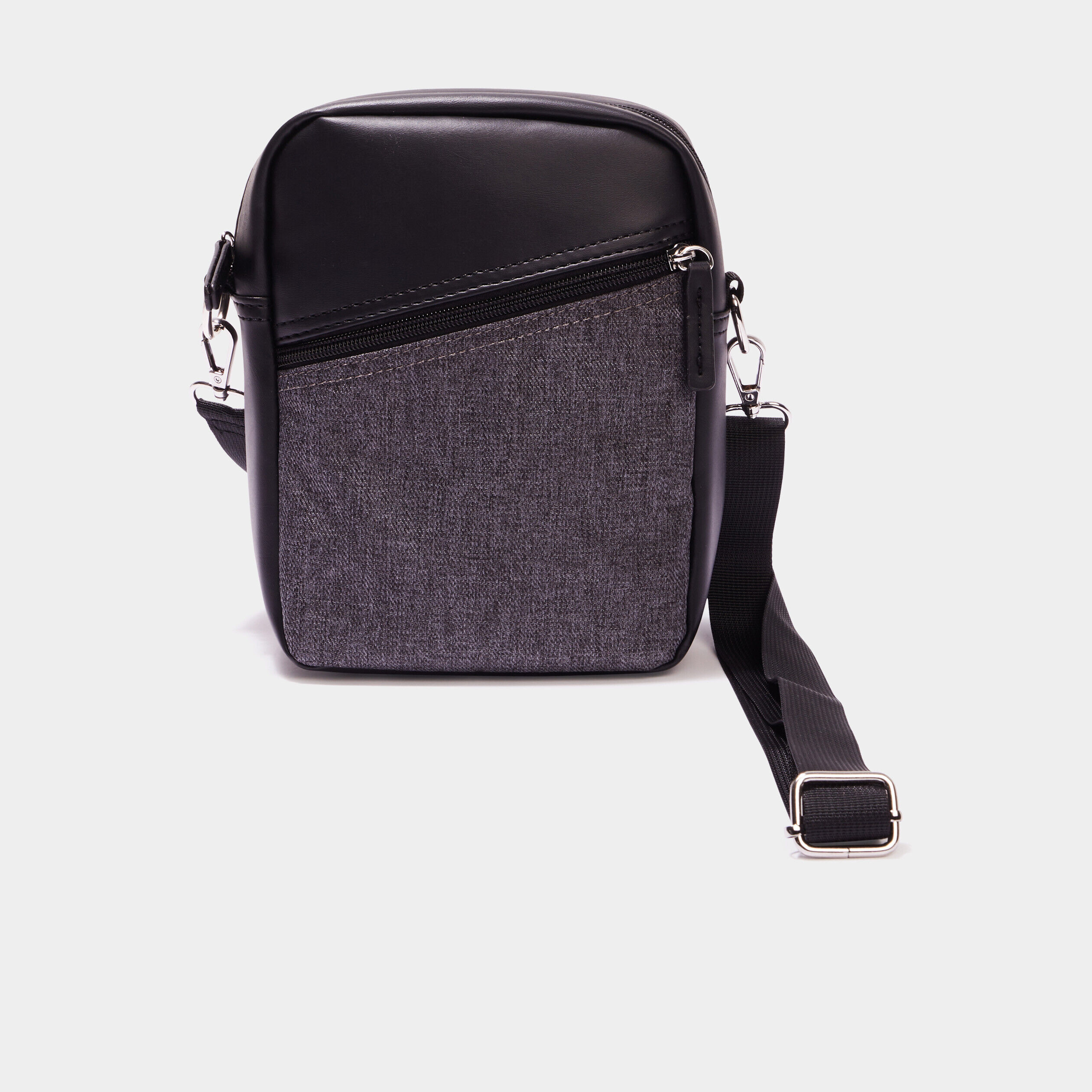 Sac pochette bi-matière gris foncé homme LH