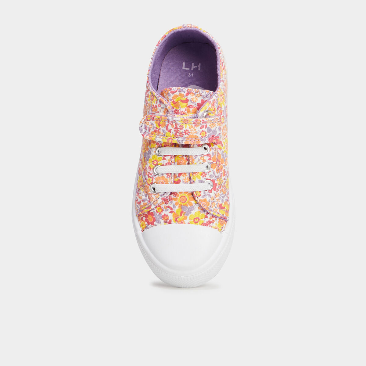 Tennis basses à scratchs en toile multicolore fille