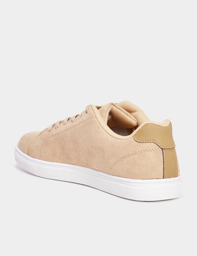 Tennis &agrave; lacets beige homme