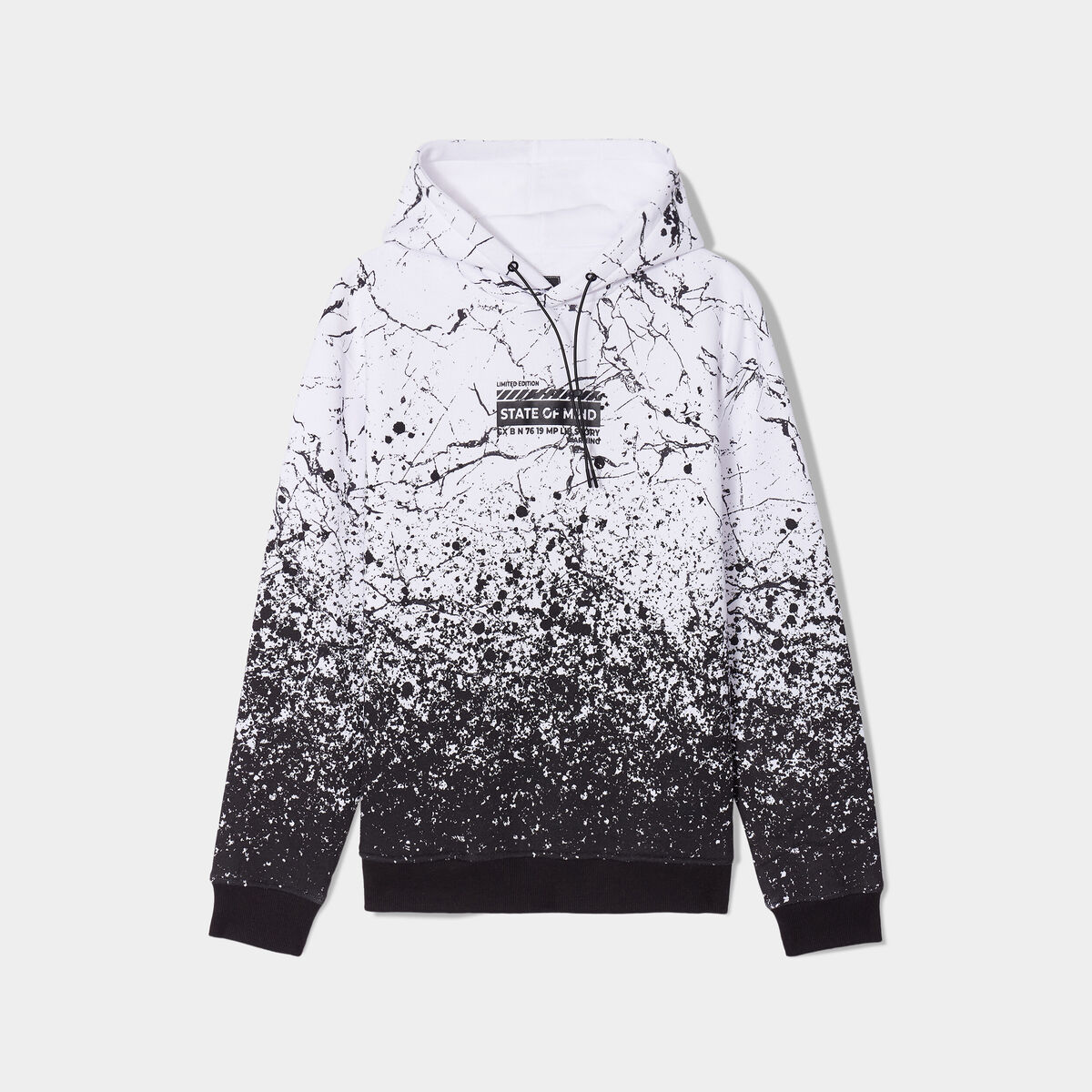Sweat &agrave; capuche hoodie molleton blanc homme