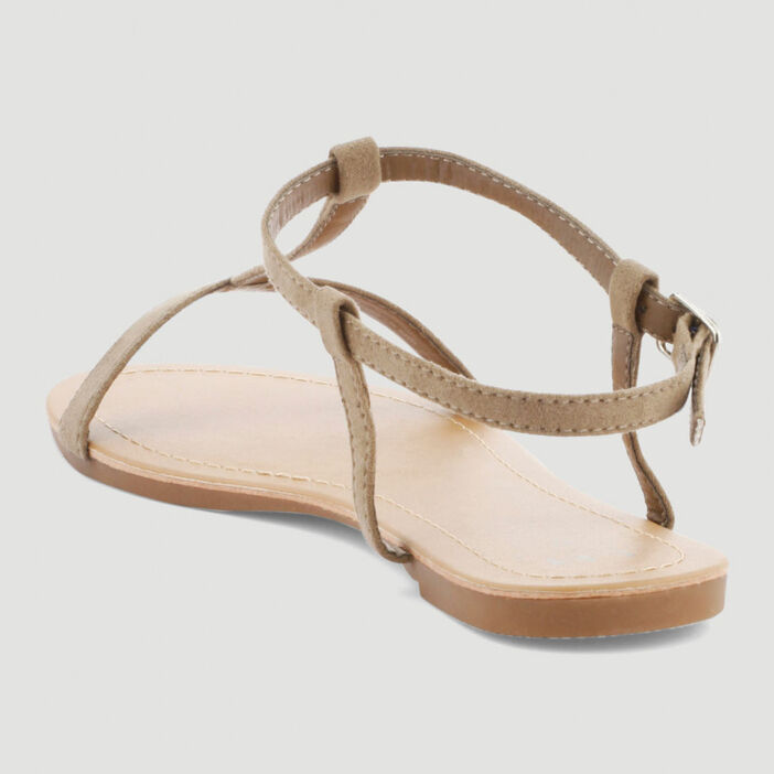 Sandales plates femme taupe