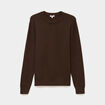 Pull col rond manches longues marron fonc&eacute; homme