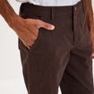 Pantalon chino droit stretch marron fonc&eacute; homme